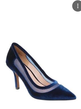 Paolo Navy Mesh and Velvet Pointed Pump